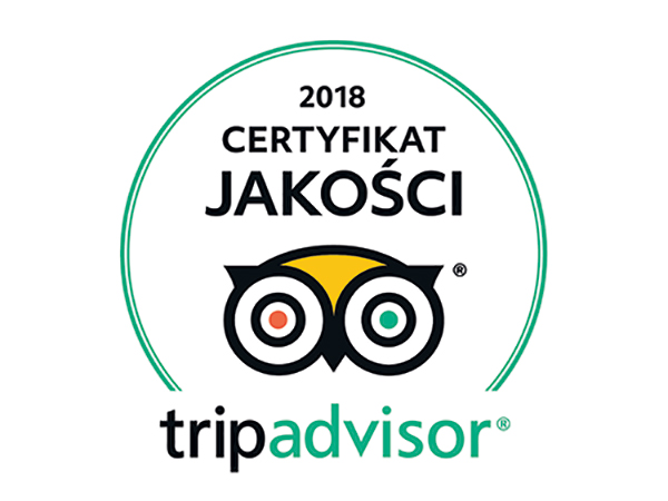 Hotel Afrodyta **** Business & SPA  zdobywa CERTYFIKAT JAKOŚCI ROKU 2018 strony TRIPADVISOR!